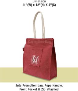 11x12x4 Inch Jute Promotional Bag