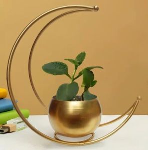 Brass Moon Shaped Flower Vase