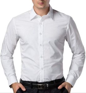 Mens Cotton White Formal Shirt