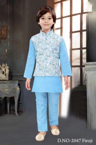 0-14 Years Boys Firozi Kurta Pajama Set