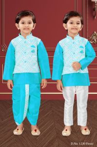 0-2 Years Boys Firozi Dhoti Kurta Combo Set