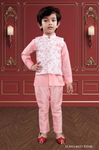 0-2 Years Boys Pink Kurta Pajama Set