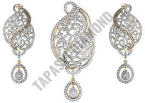 designer diamond pendant set