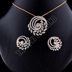 fancy diamond pendant set