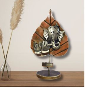 Iron Pan Ganesha T Light Candle Holder