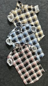 Mens Casual Cotton Check Shirt