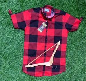 Mens Check Half Sleeve Shirt