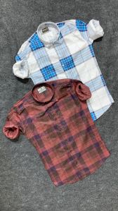 Mens Fancy Checked Poly Cotton Shirt