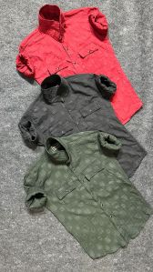 Mens Fancy Plain Popcorn Shirt