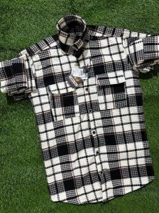 Mens Fancy Woolen Check Shirt