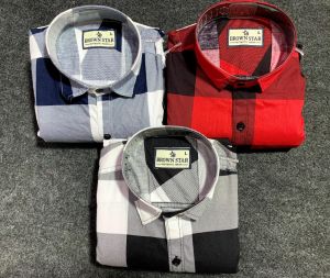 Mens Stylish Cotton Check Shirt