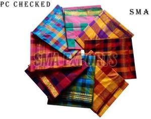 Checked Polycotton Saree