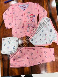 Baby Boys Pink Printed Kids Nightwear Set