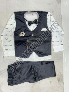 Black and White Kids Baba Suit