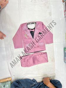 Boys Kids Three Piece Pink Suit Set