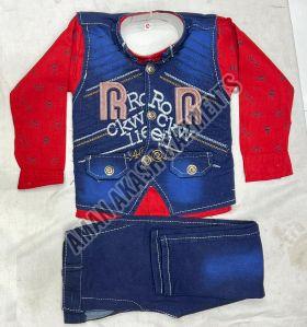 Kids Blue Denim Baba Suit