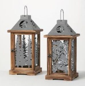 Iron & Wood Hanging Lanterns