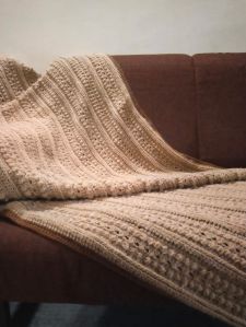 Crochet sofa throw