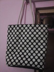 Black and White Polka Dot Lunch Bag