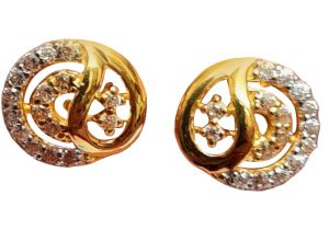 Ladies Gold Stud Earrings