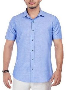 Mens Plain Half Sleeves Shirt