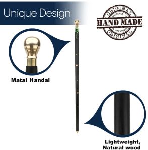 RCSP Metal Handle Wooden Walking Stick