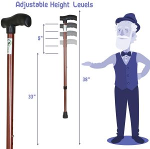 RCSP Plain Brown Aluminium Walking Stick