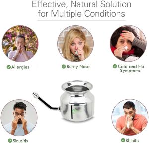 RCSP Stainless Steel Silver Neti Pot