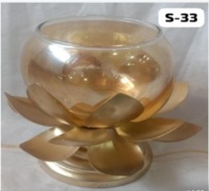 lotus glass tea candle holder