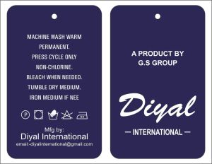 Printed Garment Hang Tag