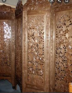 4 Panels Wooden Room Partition Divider