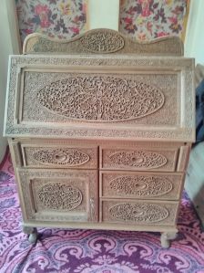 Small Wooden Carved Writing Desk