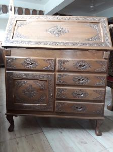 Small Wooden Carved Writing Desk