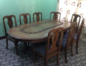 Heritage Brown Wooden Carving Dining Table