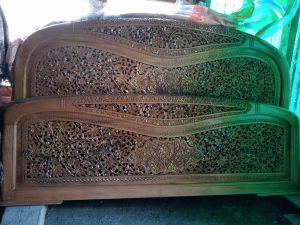 King Size Walnut Wood Double Bed