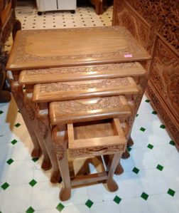 4 Pieces Wooden Nest Table Set