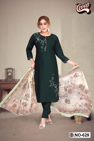Cotton Kurti Pant with Dupatta Set