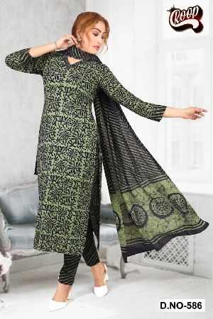 Cotton Kurti Pant with Dupatta Set