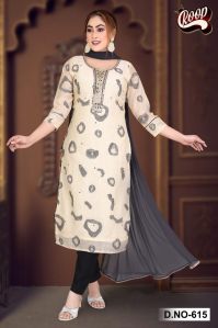 Cotton Kurti Pant with Dupatta Set