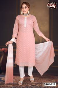 Cotton Kurti Pant with Dupatta Set