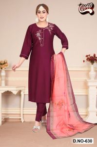 Cotton Kurti Pant with Dupatta Set