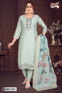 Cotton Kurti Pant with Dupatta Set
