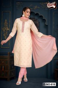 Cotton Kurti Pant with Dupatta Set