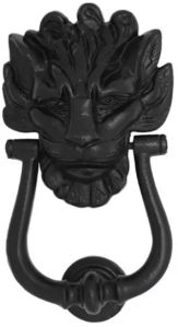 Loin Face Black Antique Iron Door Knocker