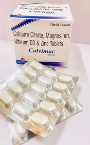 CALCIUM CITRATE 1000MG +VIT D3 200 IU+ZINC SULPHATE 4 MG +MAGNESIUM HYDROXIDE 100 MG