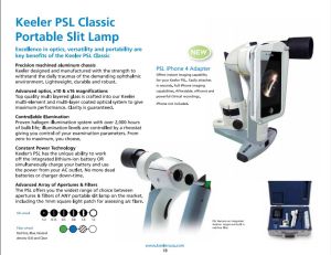 Keeler PSL Classic Portable Slit Lamp