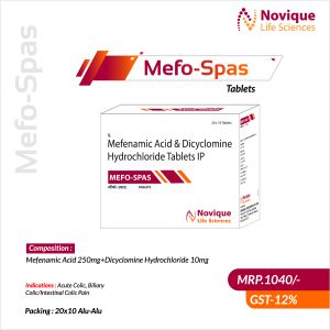 Mefenamic Acid 250mg+Dicyclomine Hydrochloride 10 Mg