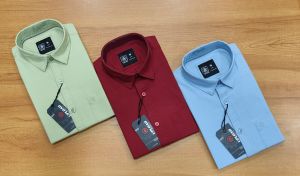 Mens Cotton Plain Slim Fit Shirt