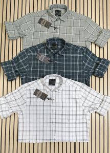 Men Cotton Oxford Check Shirt