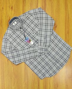 Mens Cotton Linen Check Shirt